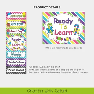 Behavior Clip Chart in Candy Land Theme - 100% Editable – preview 2