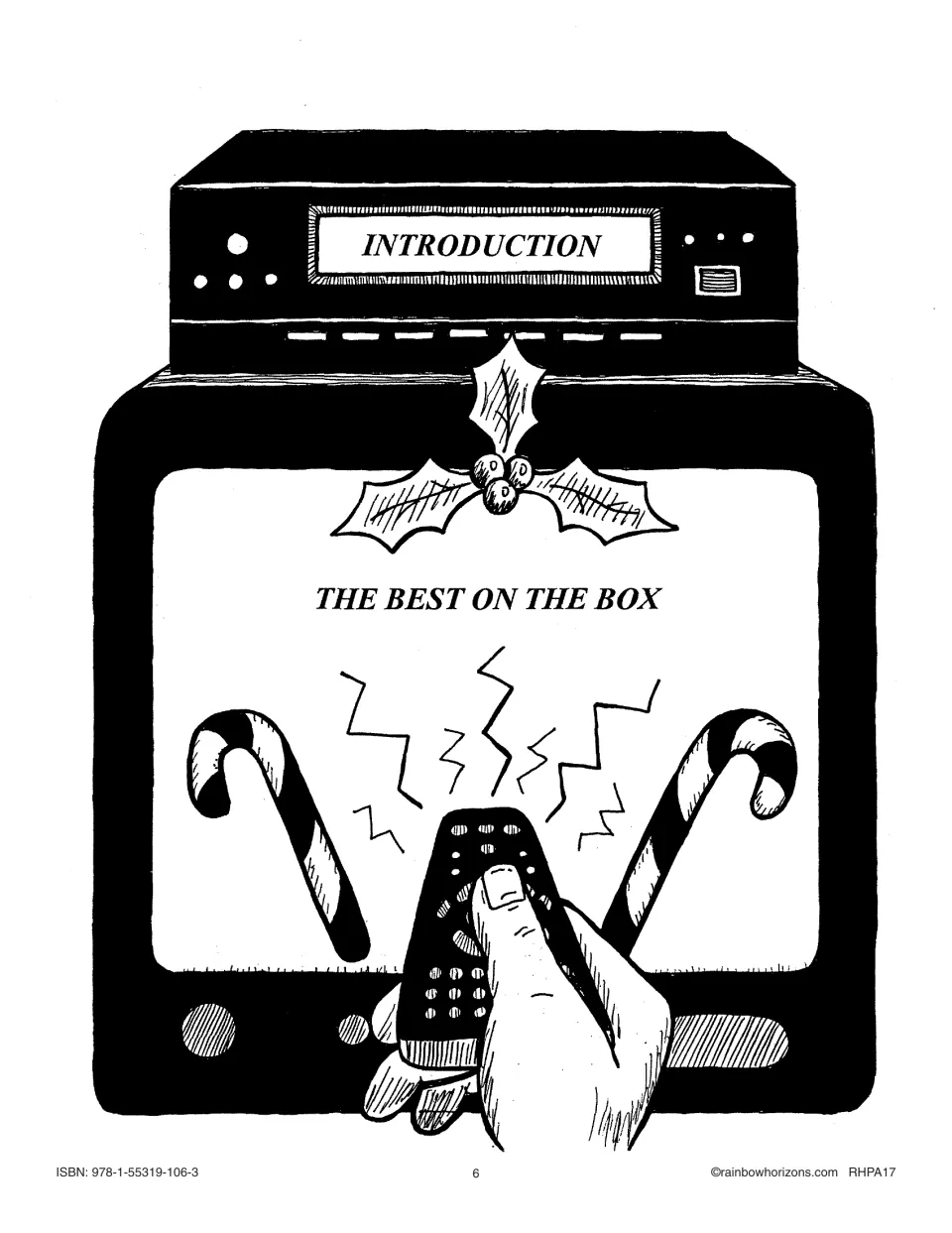 Introduction title page: 'The Best On The Box' on a TV screen, with a hand pointing a channel changer