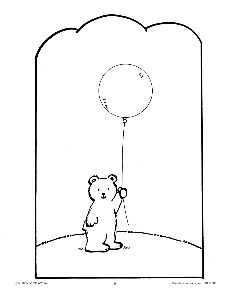 First story illustration for the big book shows Bing holding one balloon, paired with text naming it red