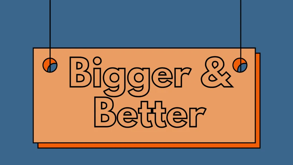 Bigger & Better cover slide introduces a speaking game about choosing and comparing everyday objects.