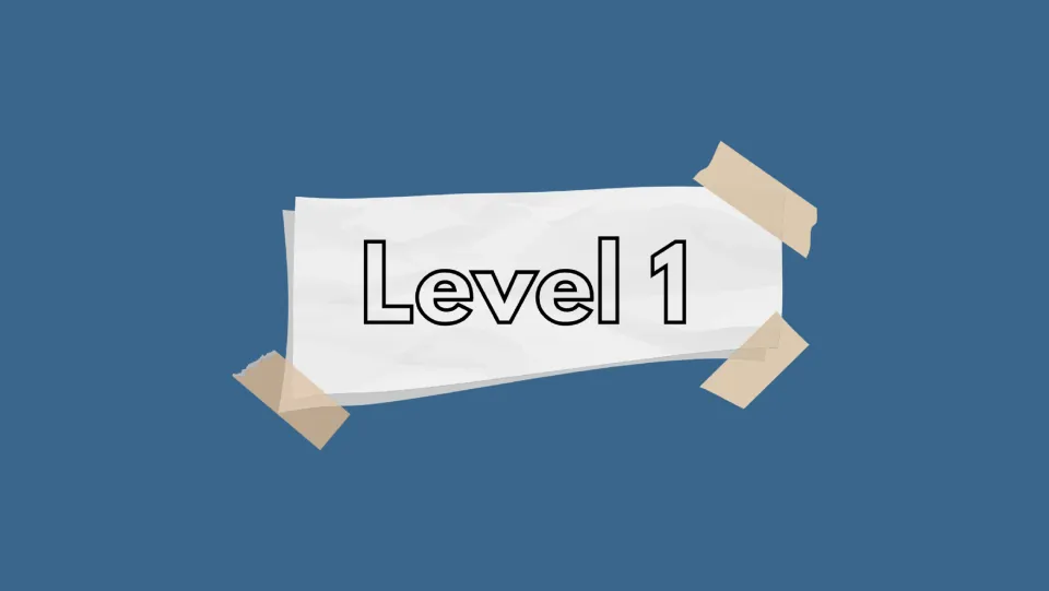 Level 1 divider introduces the first group of object comparison prompts in the speaking and debate game.
