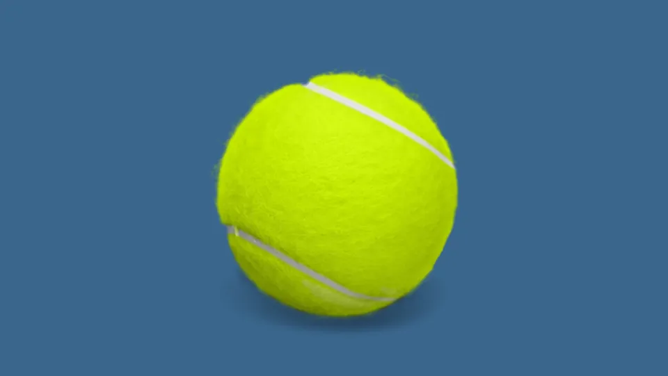 Level 1 tennis ball photo prompt asks students to choose a bigger and better object to present to the group.