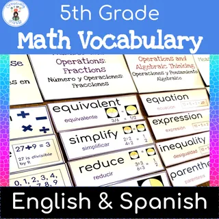 Bilingual 5th Grade Math Vocab Cards – ESL/ELL – cover