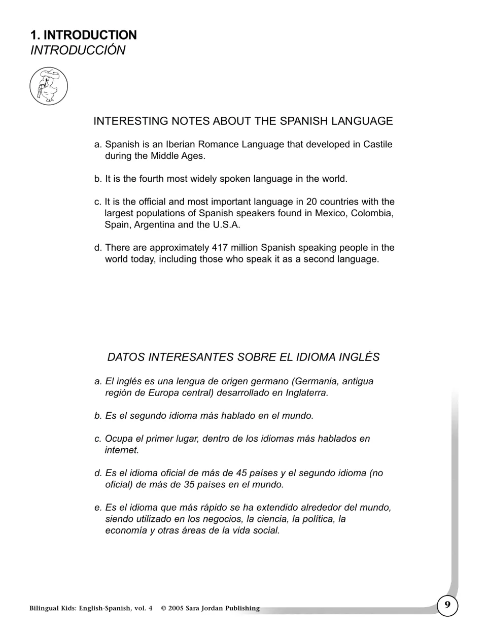 Introduction: interesting facts about the Spanish language in English and about the English language in Spanish