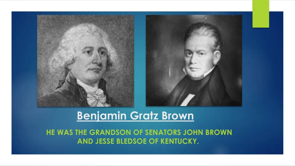 Brown's grandfathers: portraits of John Brown and Jesse Bledsoe, both U.S. senators from Kentucky