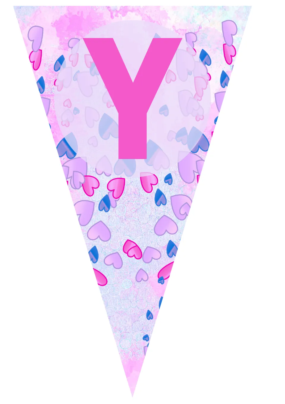 Birthday display pennant featuring the uppercase letter Y, the last of eight flags spelling Birthday.