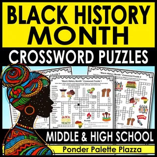 Black History Month Crossword Puzzles + Answer Key – cover