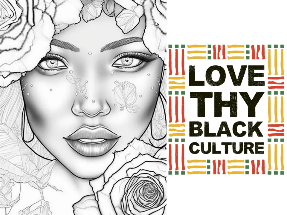 Black history wall art poster celebrating cultural pride with the message 'Love Thy Black Culture'