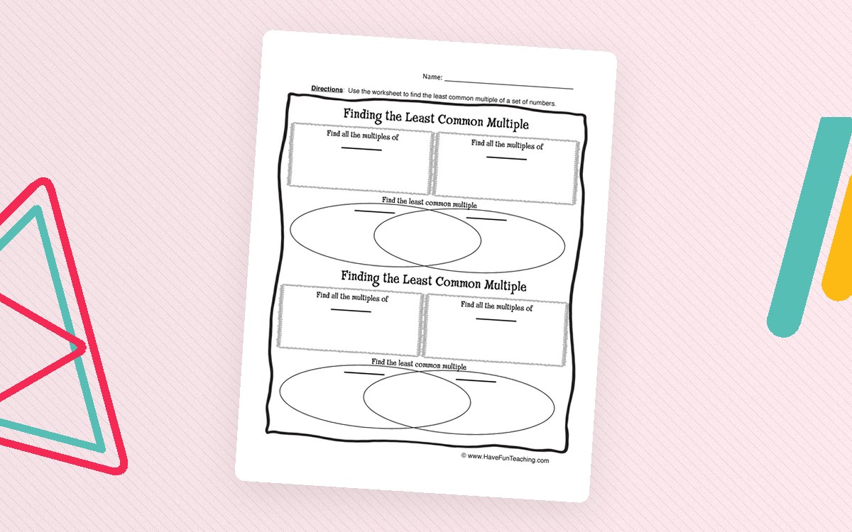 Blank Least Common Multiple Worksheet teaching resource preview