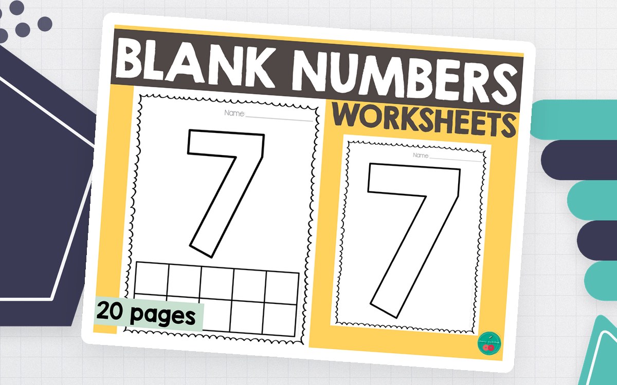 Blank Number Worksheets 1-20 preview: Forty number-focused worksheet pages