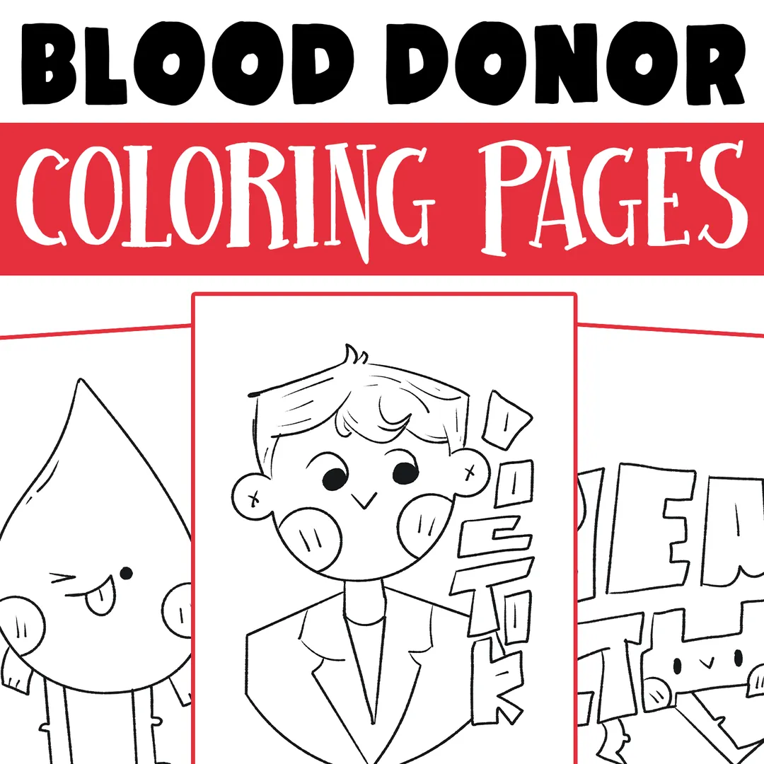 Blood Donor Coloring Pages – Worksheet Activity – cover
