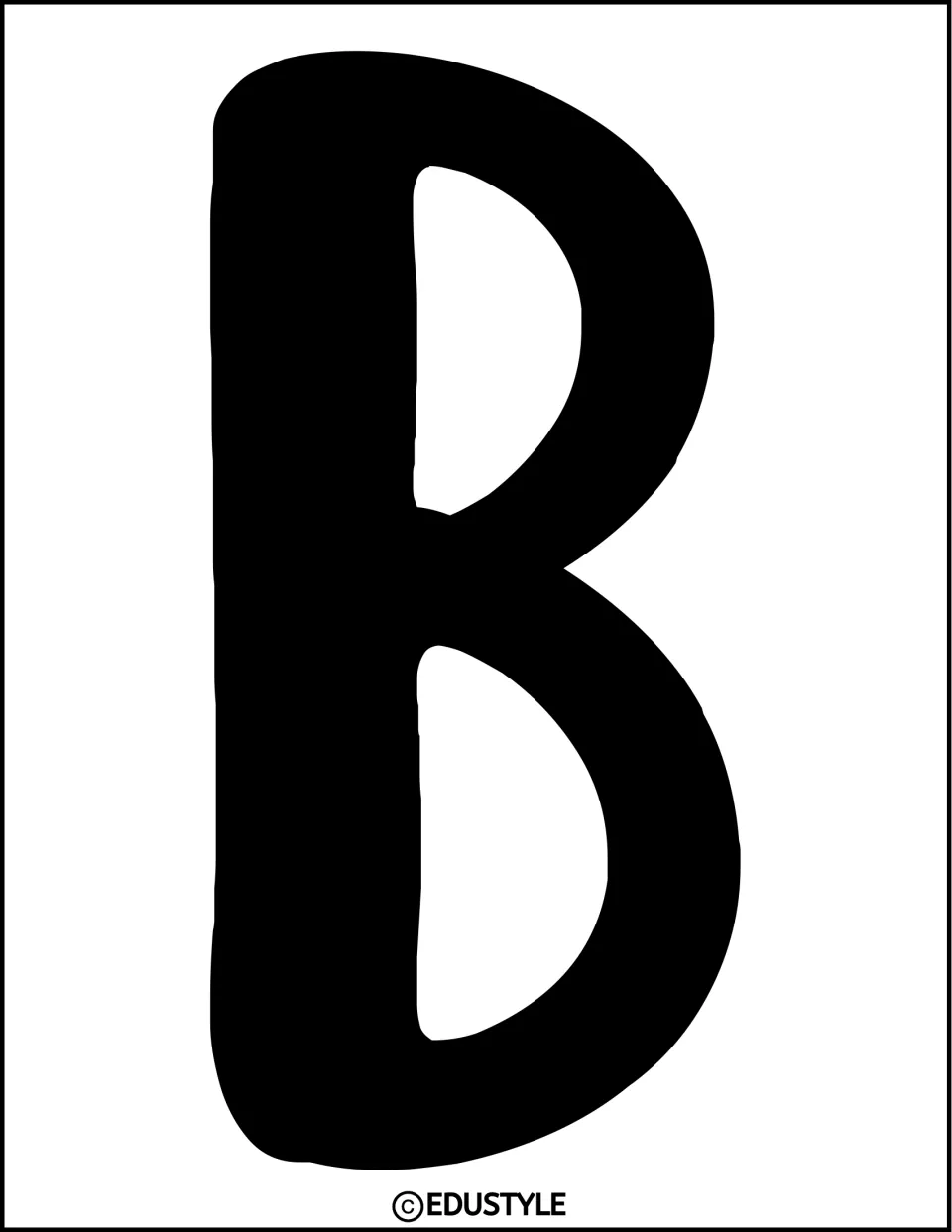 Solid black uppercase B, an individual title letter for the kit's Blooming With Kindness spring display