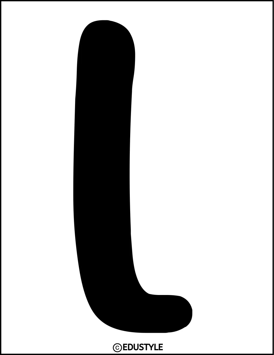 Solid black uppercase L, an individual title letter for the kit's spring bulletin board and door decor