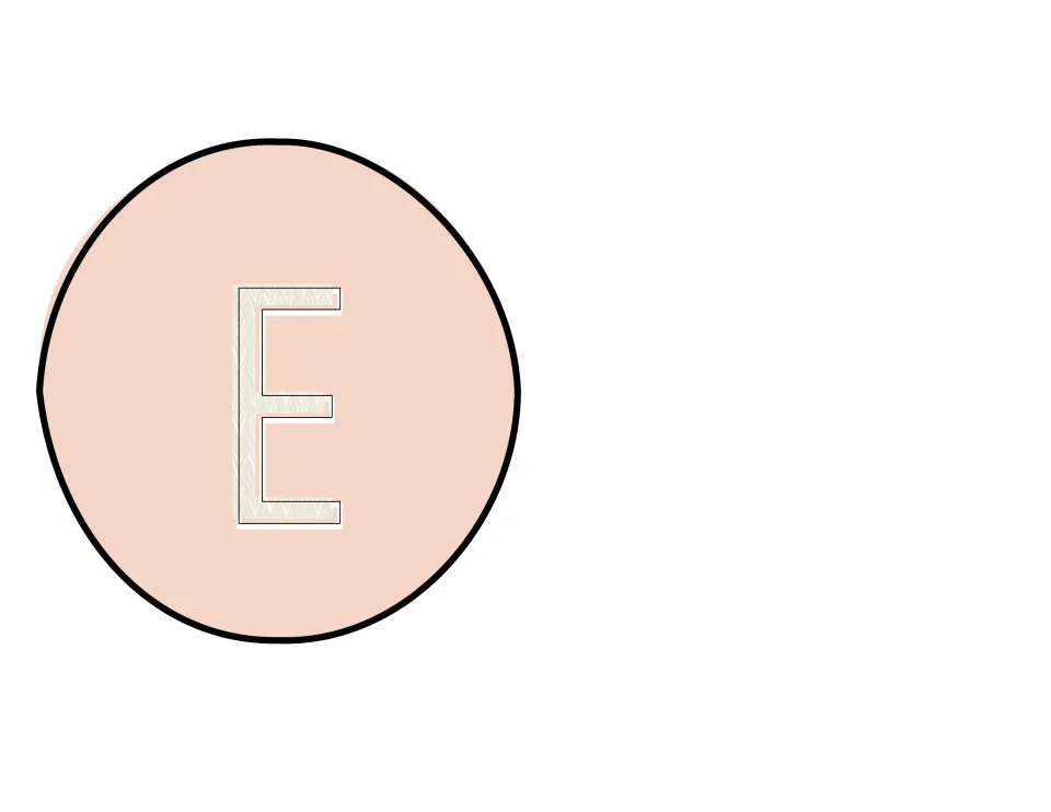 Single classroom display letter E cutout, completing the seven-letter WELCOME heading in the decoration pack