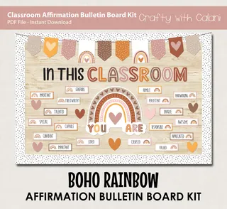 Boho Rainbow Affirmation Bulletin Board – Kit – cover