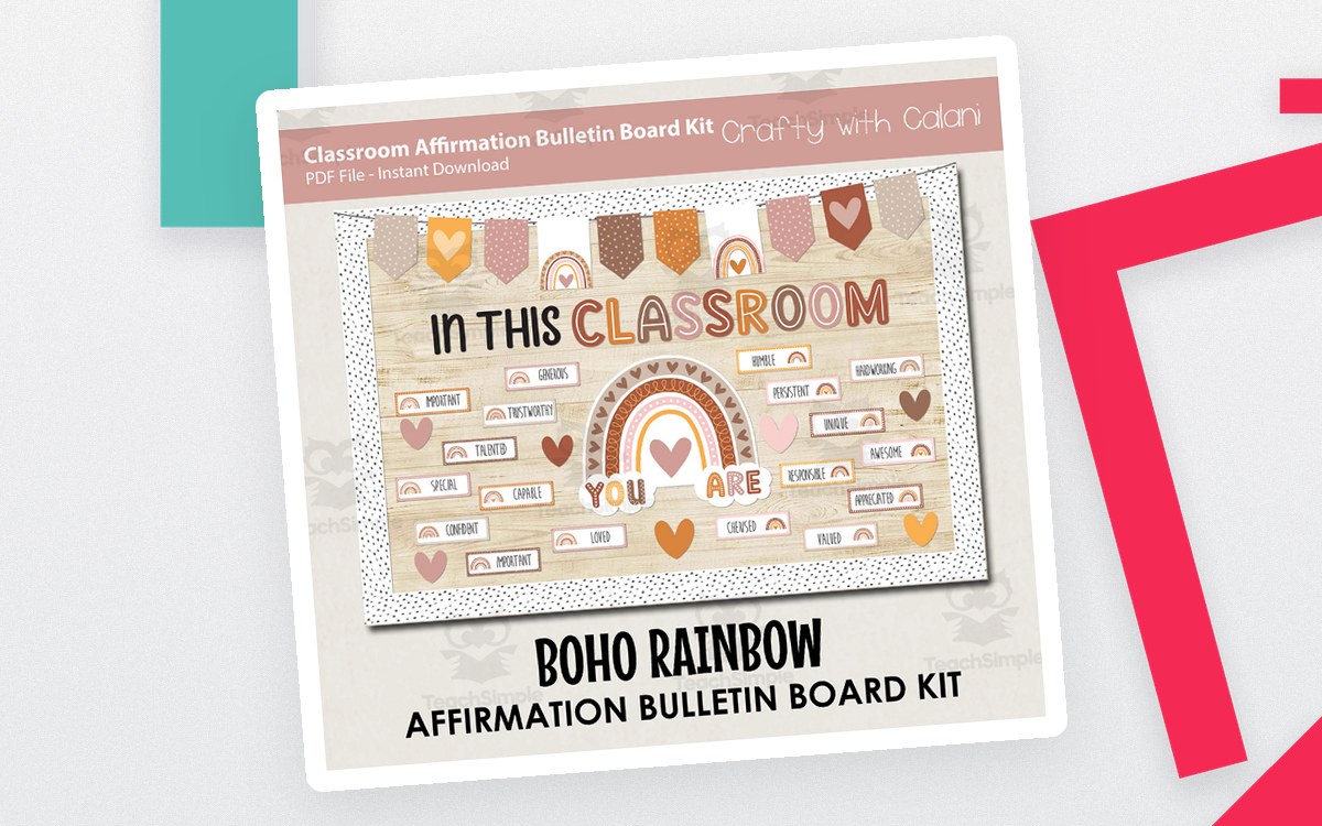 Boho Rainbow Affirmation Bulletin Board – Kit preview