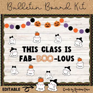 BOO To You From Our Crew Halloween Bulletin Board Classroom Door Decor – preview 1