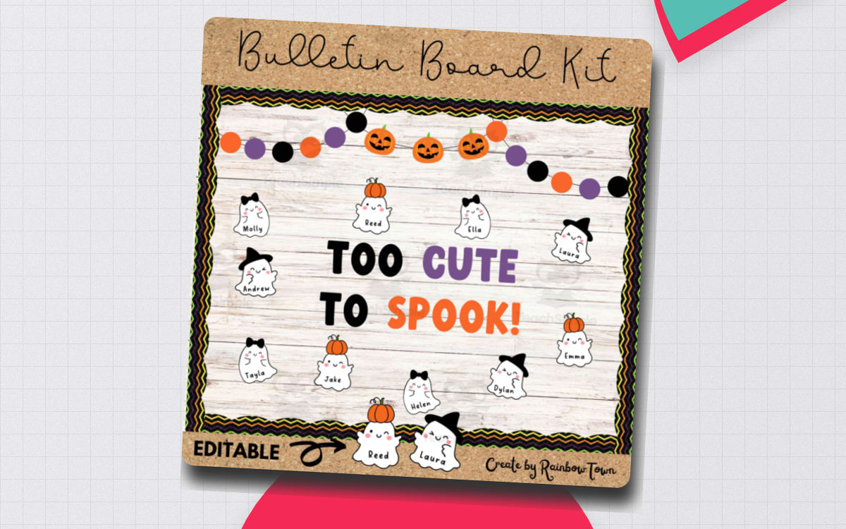 BOO To You From Our Crew Halloween Bulletin Board Classroom Door Decor preview