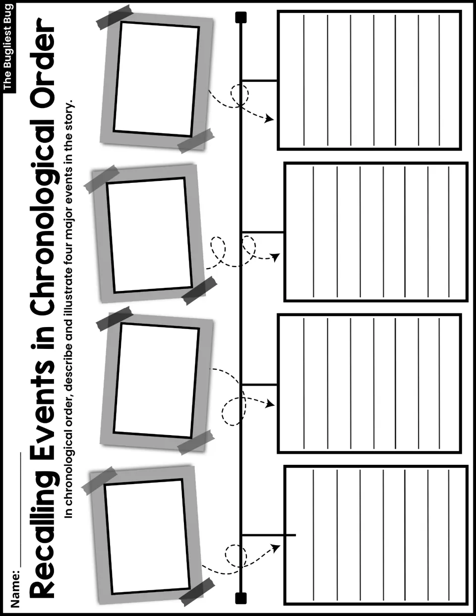 Recalling Events in Chronological Order activity asks students to describe and illustrate four major story events.