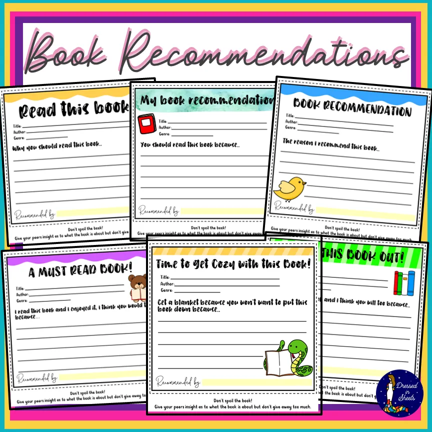 Book Recommendations Forms for Students – cover