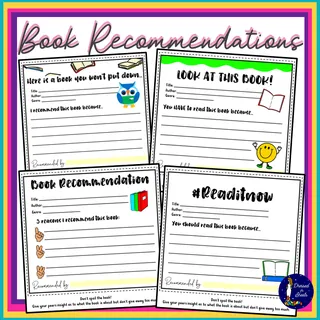 Book Recommendations Forms for Students – sample page 2