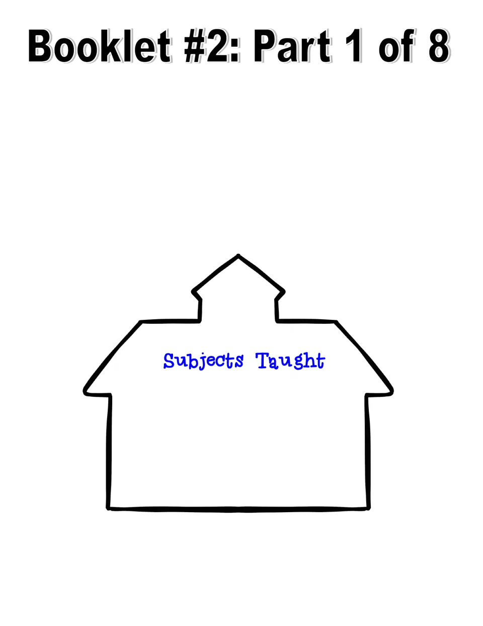 Booklet #2 schoolhouse page headed 'Subjects Taught', for writing about the subjects taught at Tuskegee Institute