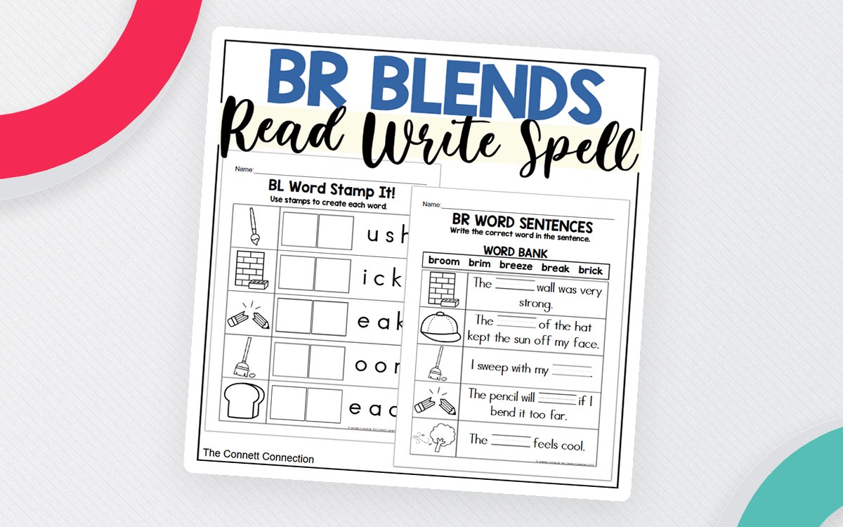 BR Beginning Blends Worksheets - Read Write and Spell preview