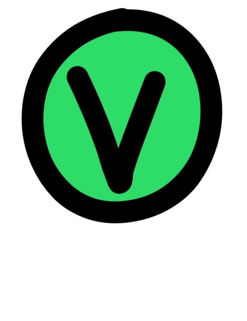 Color letter V in green, the fourth letter of the BRAVO bulletin board title for displaying student work