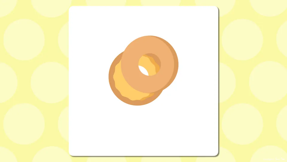 Unlabeled picture slide of two stacked bagels, one cut open, for students to identify the breakfast food by name