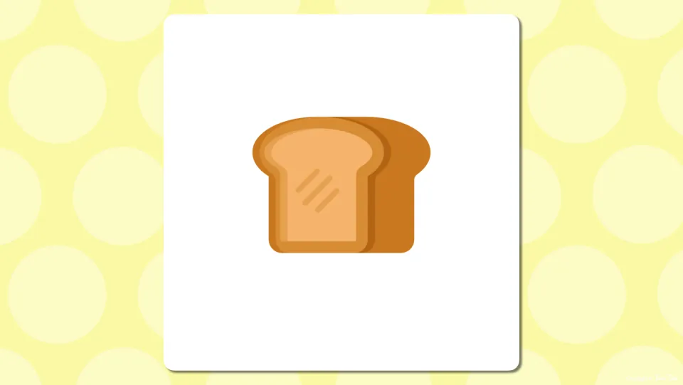 Unlabeled slide showing a loaf of sliced bread with one slice in front, for students to guess the breakfast word