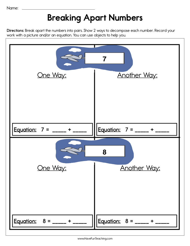 Breaking Apart Numbers Worksheet By Teach Simple breaking-apart-numbers-worksheet-by-teach-simple