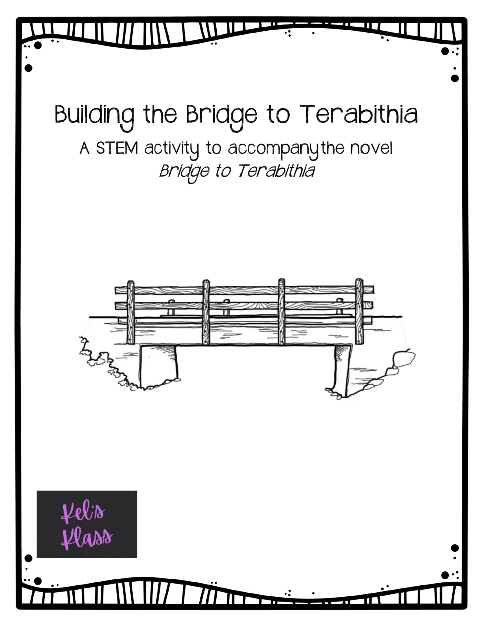 STEM activity cover titled 'Building the Bridge to Terabithia,' introducing a companion to the novel