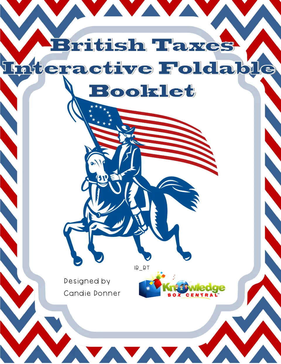 Cover of the British Taxes Interactive Foldable Booklet, designed by Candie Donner for Knowledge Box Central