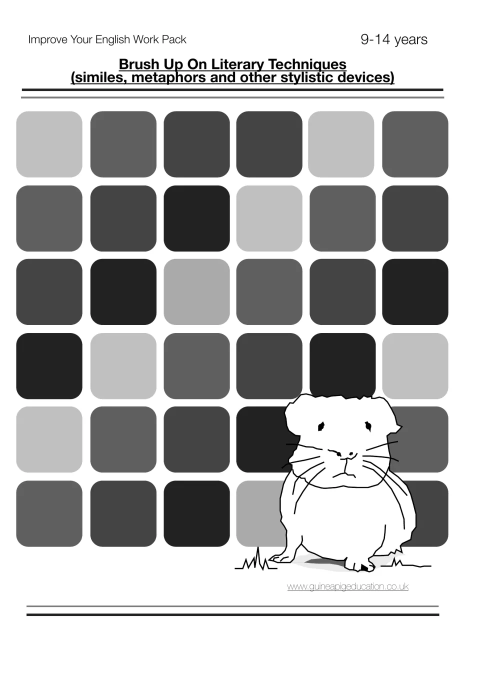 Improve Your English Work Pack cover for Brush Up On Literary Techniques: similes, metaphors and other stylistic devices