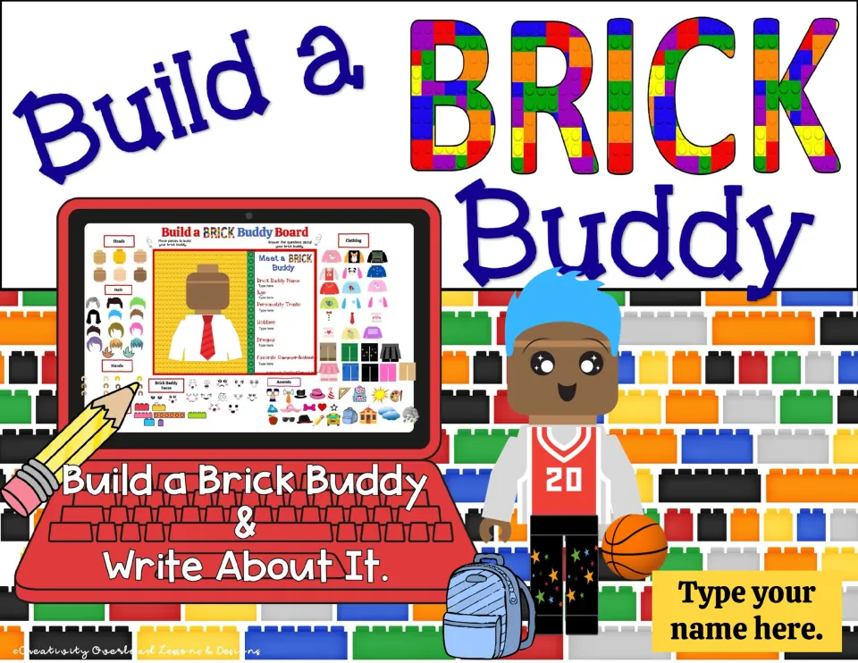 Build a Brick Buddy Digital Activity cover introduces building a character and writing about it.