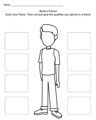 Build A Friend Activity – sample page 2