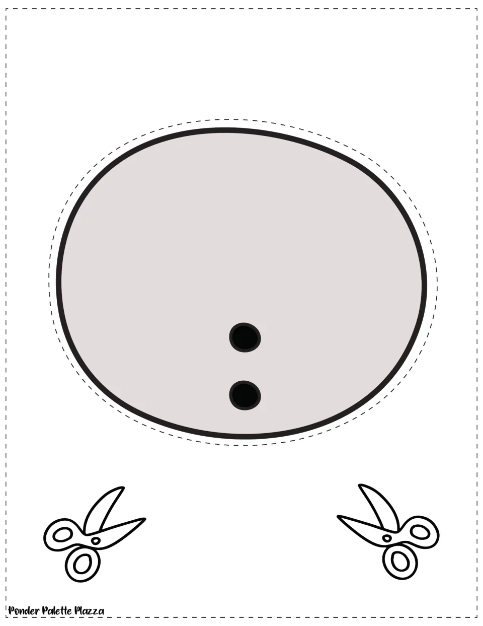 Snowman middle body piece: students cut out the gray oval with two black buttons and glue it below the head