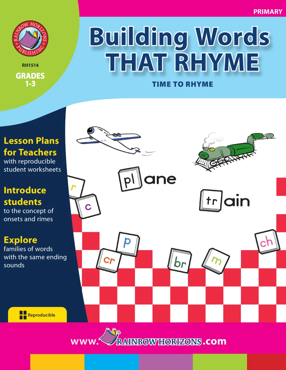 Building Words that Rhyme - Time to Rhyme cover for grades 1–3, introducing onsets, rimes, and word families
