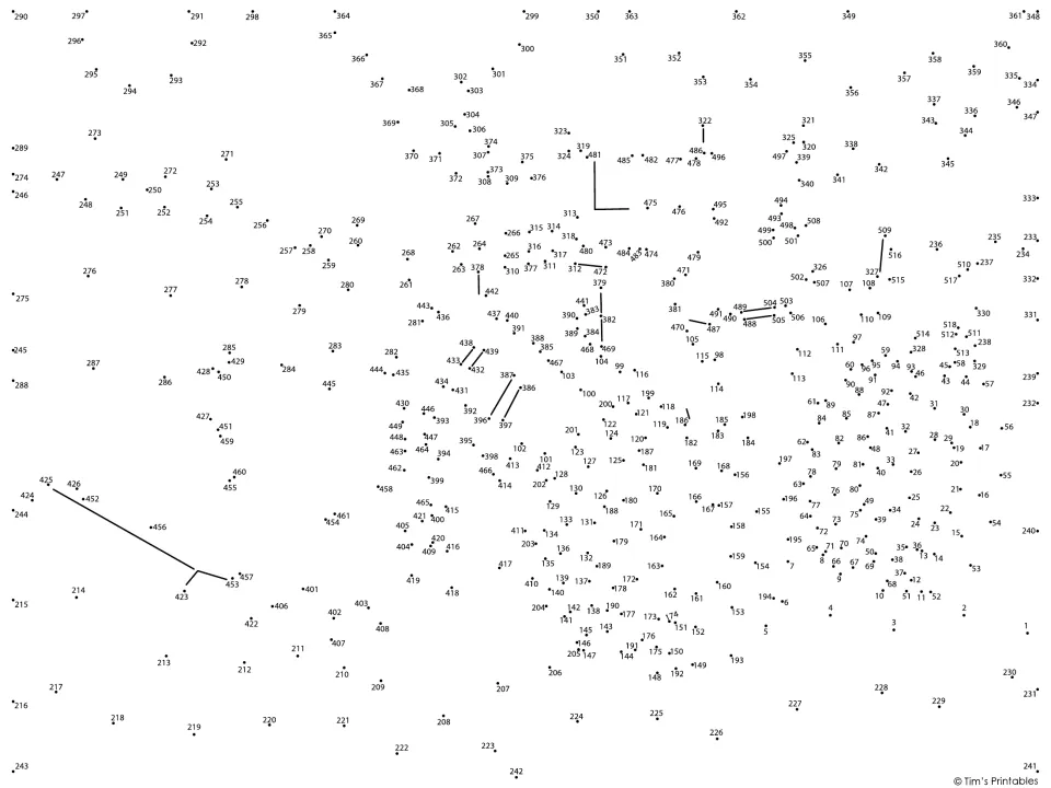 Extreme dot-to-dot: students join over 500 numbered dots in counting order to reveal a hidden bulldozer picture