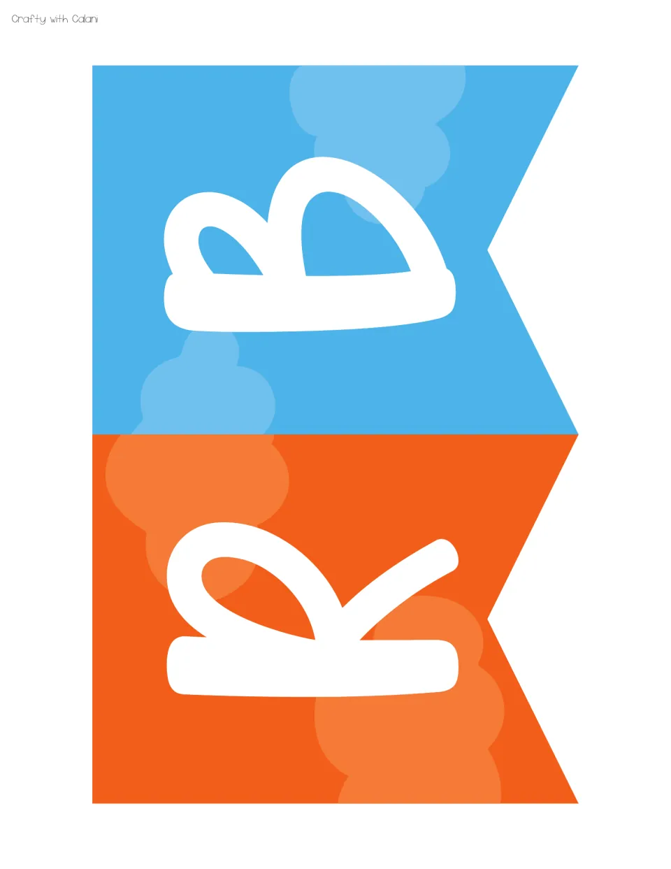 Banner letters R and B on orange and blue pennants, continuing Our Birthdays across the top of the display
