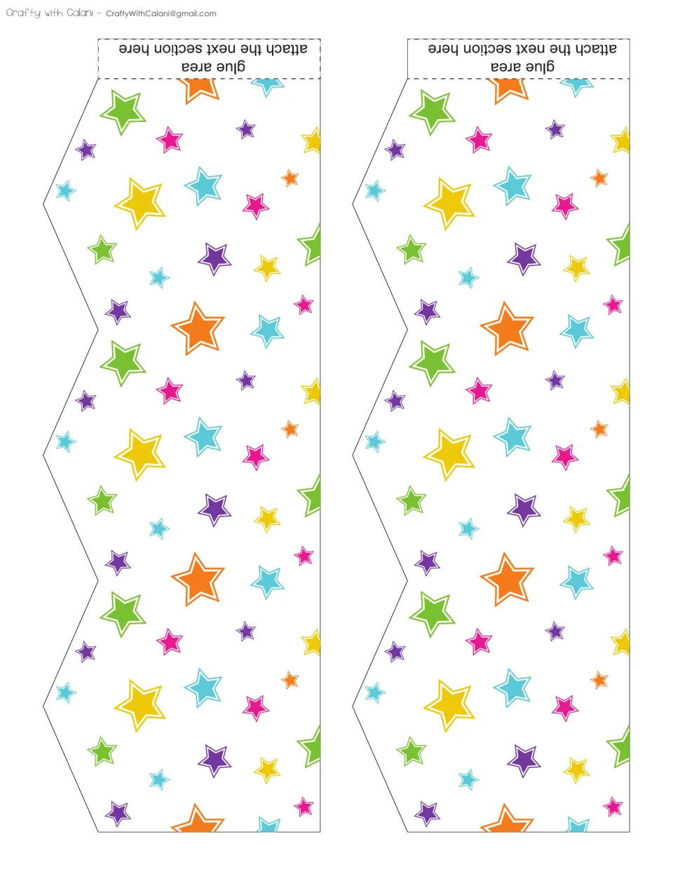 Two zigzag trim pieces for the growth mindset bulletin board, with glue tabs for joining additional sections
