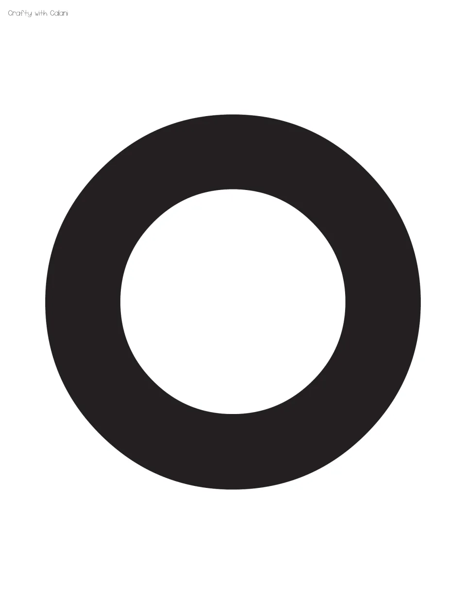 Black letter O finishing the word TO in the heading, a full-page printable letter with an open center to cut out
