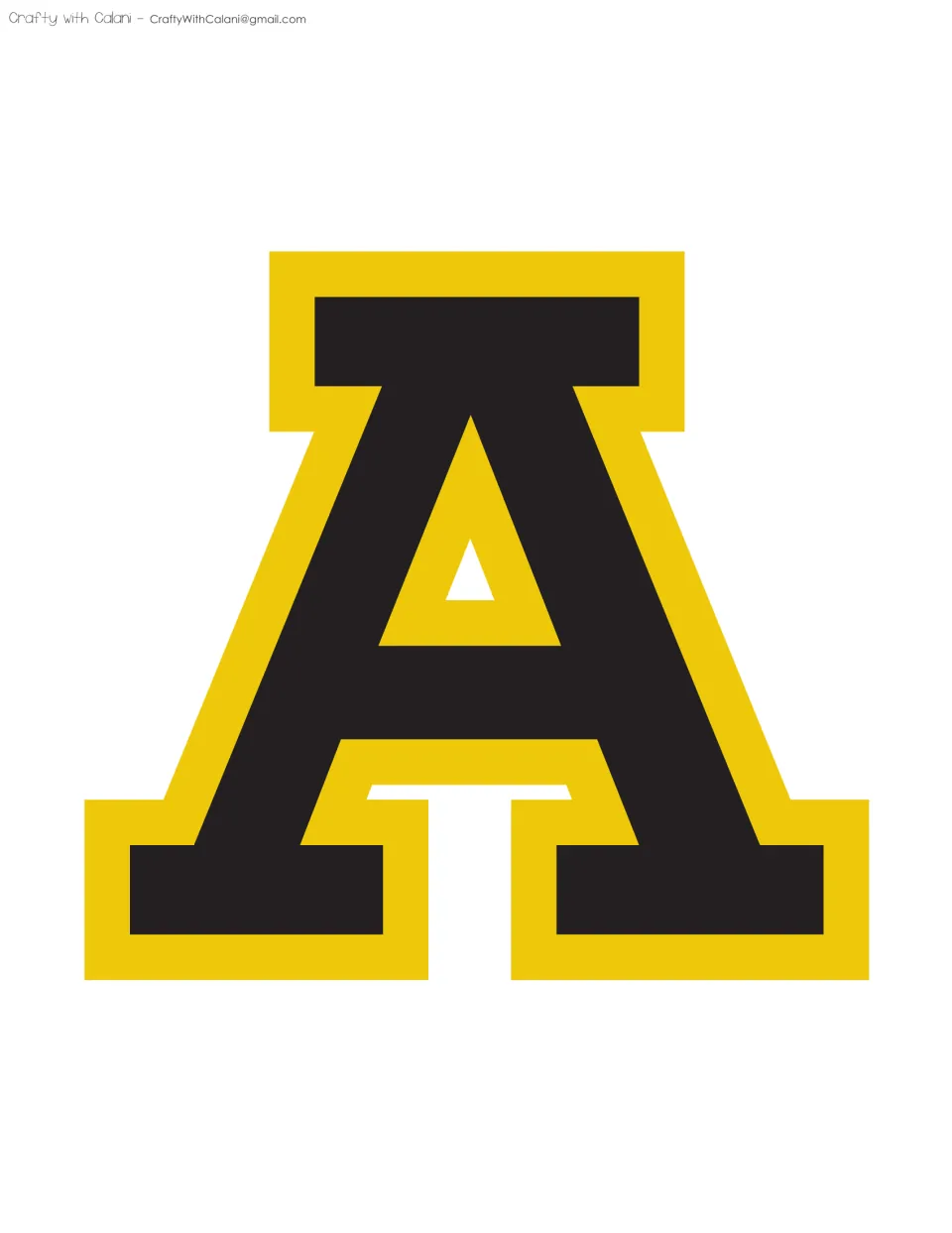Display letter A in black with a yellow outline, the middle letter of the word CLASS in the bulletin board heading