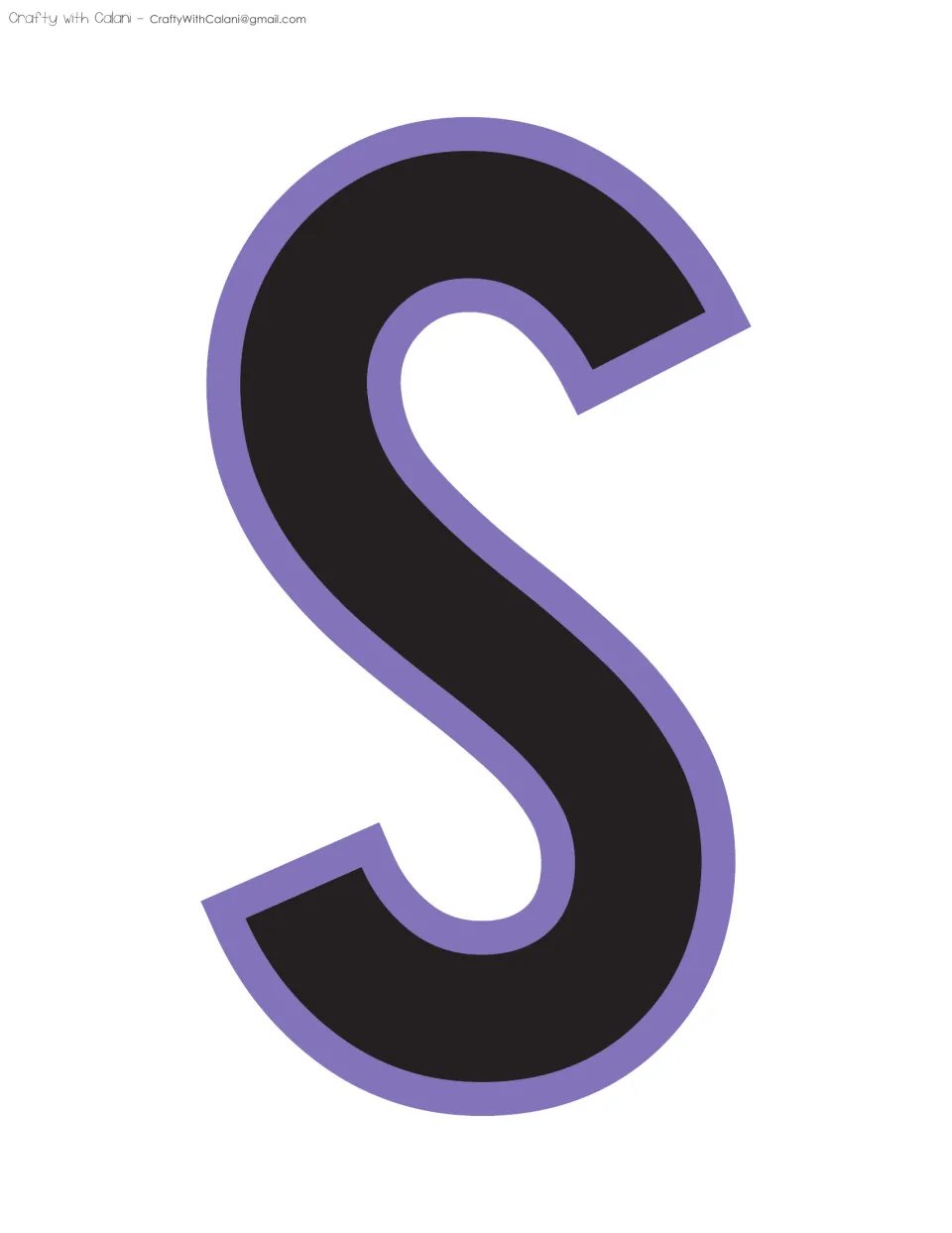 Bulletin board display letter S, the sixth letter in the supplied sequence of printable classroom lettering.