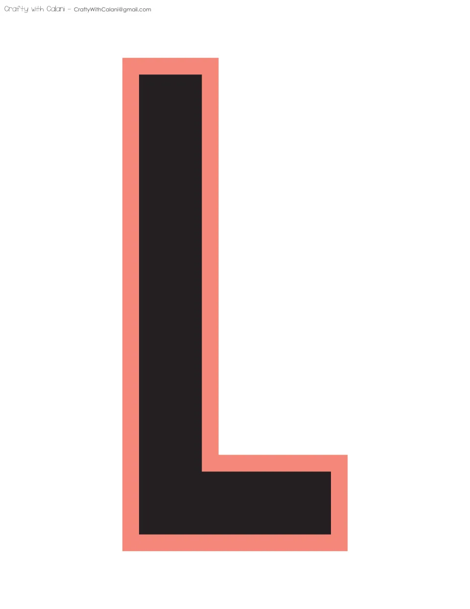 Bulletin board display letter L, the eighth letter in the supplied sequence of printable classroom lettering.