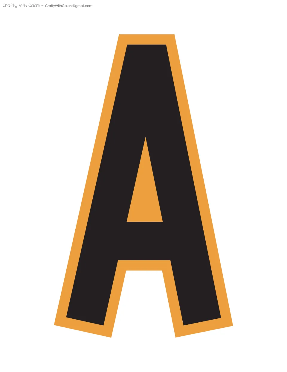 Bulletin board display letter A, the ninth letter in the supplied sequence of printable classroom lettering.