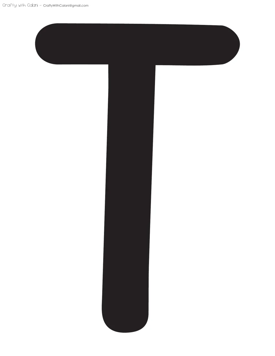 Bulletin board display letter T, printed in solid black as one of the kit's individual cut-out letters.