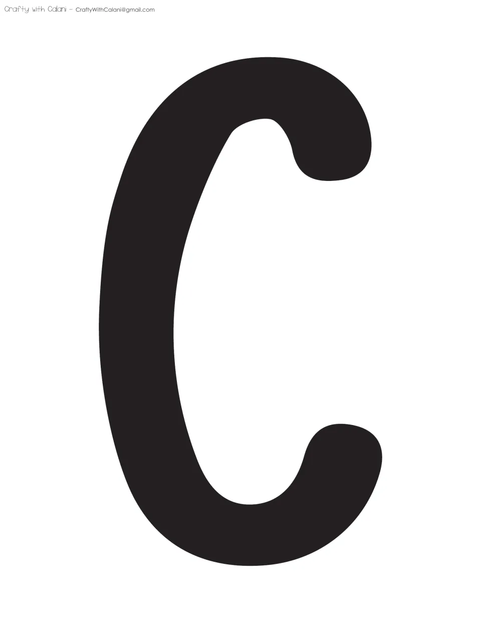 Bulletin board display letter C, printed in solid black as one of the kit's individual cut-out letters.