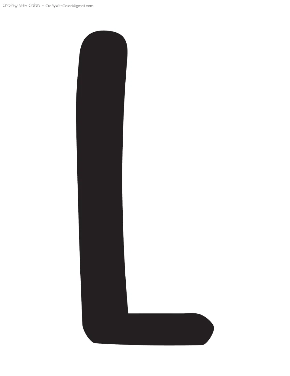 Bulletin board display letter L, printed in solid black as one of the kit's individual cut-out letters.