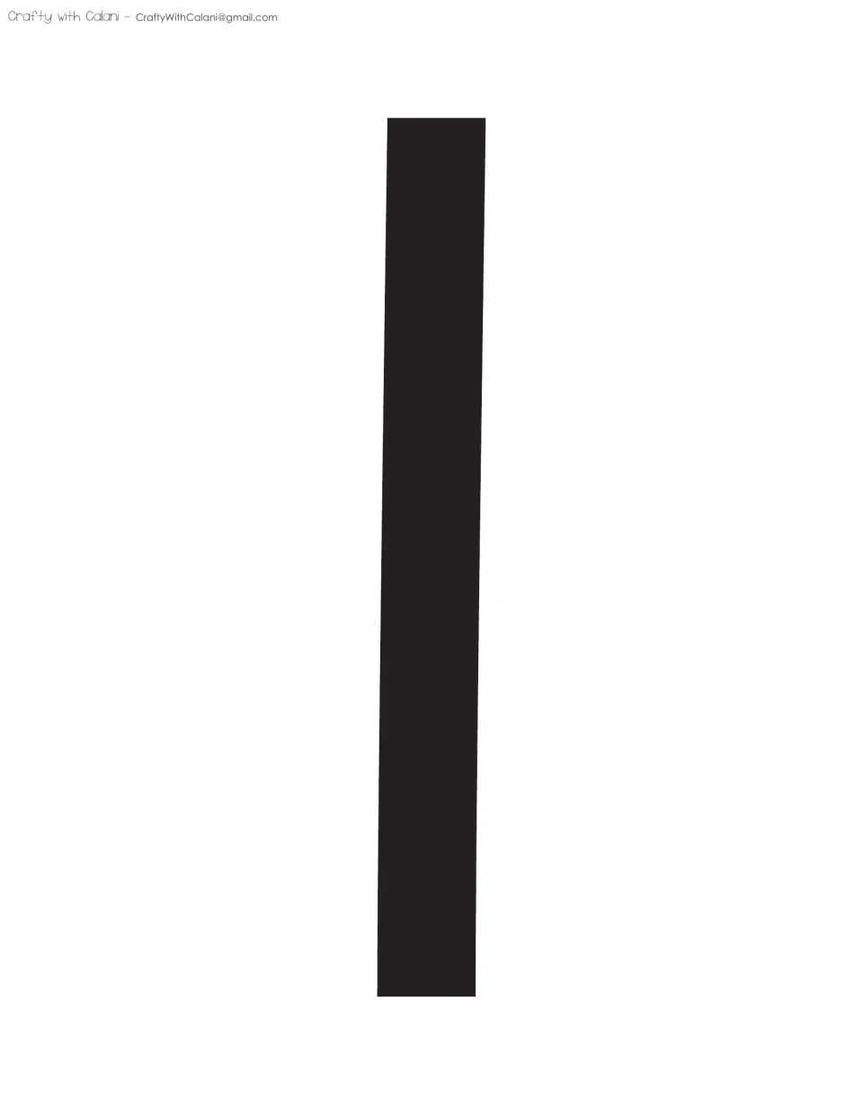 Bulletin board cut-out letter I, printed in black as one of the large letters for the classroom display.